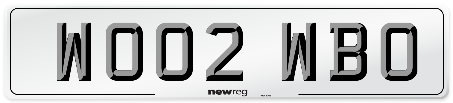 WO02 WBO Number Plate from New Reg